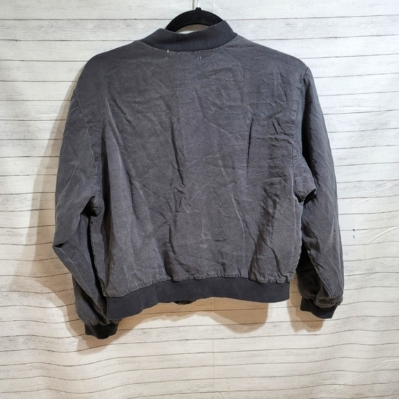 YOUNG, FABULOUS & BROKE GRAY BOMBER JACKET, sz SMALL - Picture 5 of 10